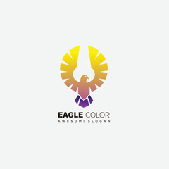 eagle logo design vector gradient colorful