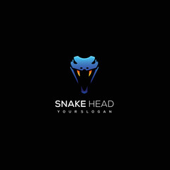 snake head logo design gradient color