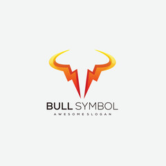 bull symbol icon logo design colorful