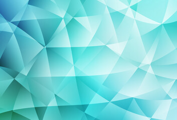 Obraz premium Light Green vector gradient triangles pattern.