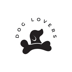 Dog grooming logo vector template.