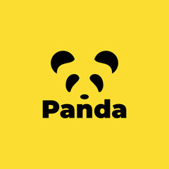 panda logo line vector template.