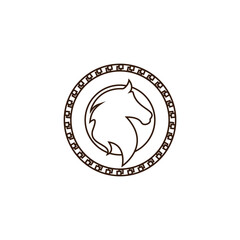 horse logo line vector template.