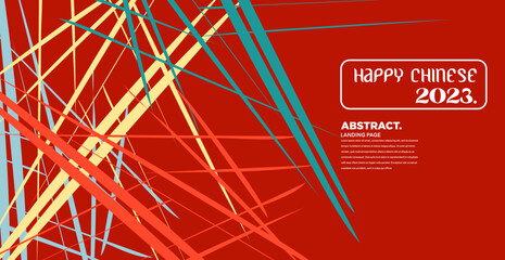 chinese new year decoration. Red abstract Asian vector creative motif.