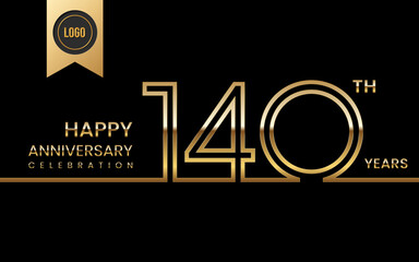 140th anniversary celebration template design. Logo Vector Template Illustration