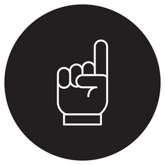 Illustration of Hand Gesture of One Number design Icon
