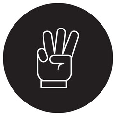 Obraz premium Illustration of Hand Gesture of Three Number design Icon