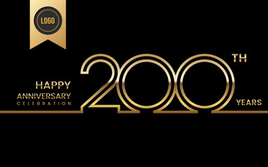 200th anniversary celebration template design. Logo Vector Template Illustration