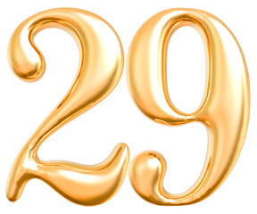 3d gold modern number 29