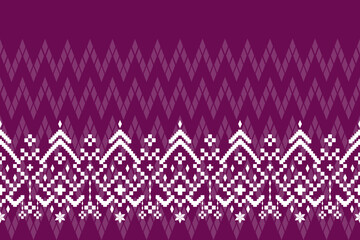 Pink purple traditional ethnic pattern paisley flower Ikat background abstract Aztec African Indonesian Indian seamless pattern for fabric print cloth dress carpet curtains and sarong