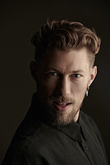 expressive handsome man