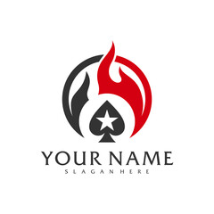 Fire Poker logo vector template, Creative Poker logo design concepts