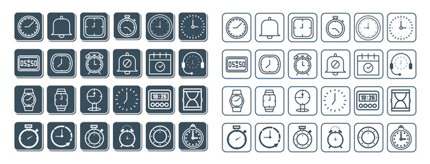 WATCH AND TIME ICON SET DESIGN