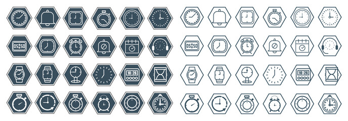 WATCH AND TIME ICON SET DESIGN