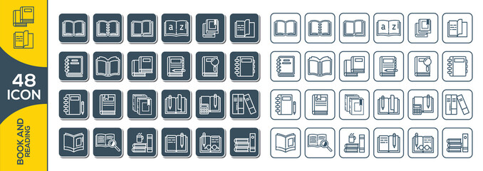 BOOK AND READING ICON SET DESIGN 