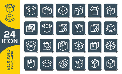 BOX AND PACKAGING ICON SET DESIGN