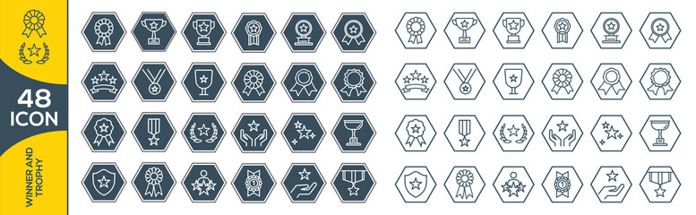WINER AND TROPHY ICON SET DESIGN