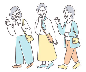 お出かけを楽しむおばあちゃんたち