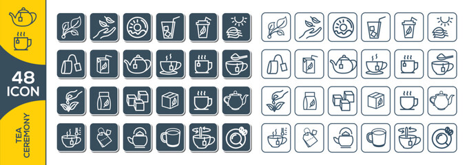 tea ceremony icon set design