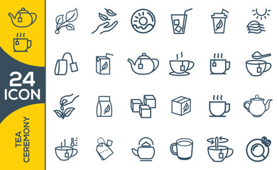 tea ceremony icon set design