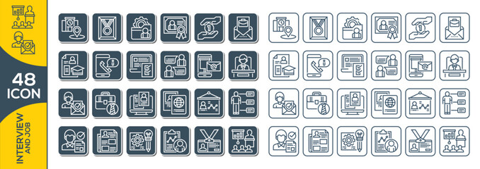 INTERVIEW AND JOB ICON SET DESIGN