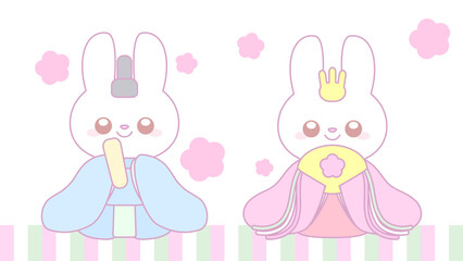 ♪うさぎのひな祭り♪PNG