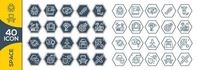 space icon set design