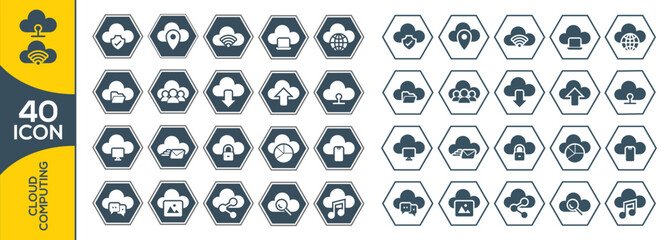 cloud computing icon set design