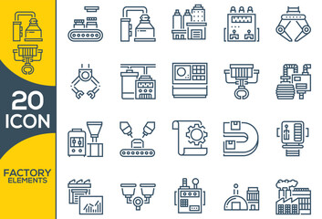 FACTORY ELEMENTS ICON SET DESIGN