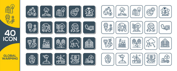 GLOBAL WARMING ICON SET DESIGN