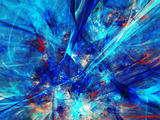 blue and red abstract fractal background 3d rendering illustration