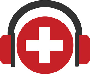 Switzerland headphone flag.