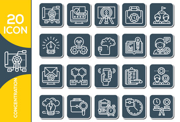 CONCENTRATION ICON SET DESIGN