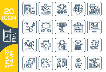 smart farm icon set design