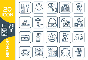 hip hop icon set design