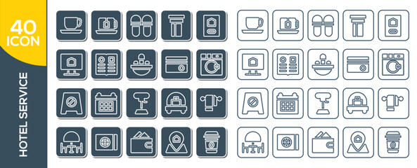 HOTEL SERVICE ICON SET DESIGN