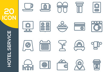 HOTEL SERVICE ICON SET DESIGN