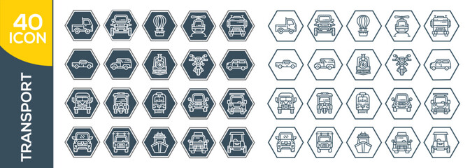 Rail transport Icons, Monoline concept The icons.train and railways icon set. intercity, international, freight trains, linear icons. Line with editable stroke.Rail Transport Icons, Monoline concept.