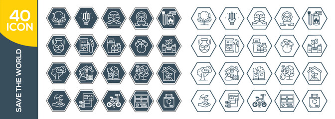 SAVE THE WORLD ICON SET DESIGN