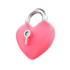 3d render heart lock illustration