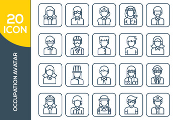 occupation avatar icon set design