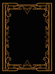 simple classic ornament frame design engraved color vector editable