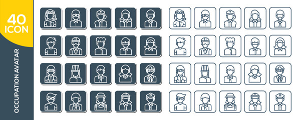 occupation avatar icon set design