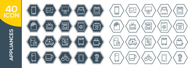 appliances icon set design
