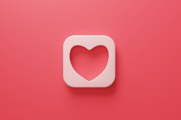 square shape with love hole in 3d rendering design.