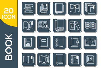 book icon set design