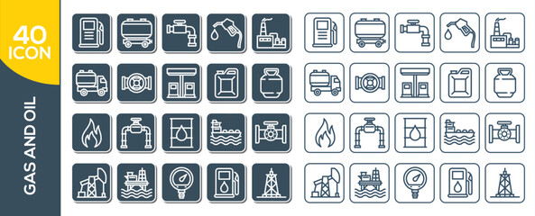 GAS AND OIL ICON SET DESIGN
