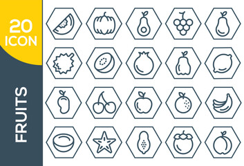 FRUITS ICON SET DESIGN 