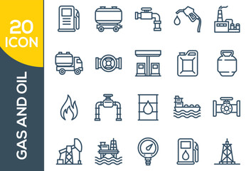 GAS AND OIL ICON SET DESIGN