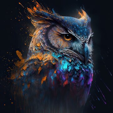 Abstract owl paint